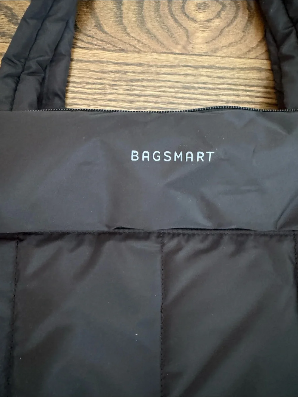 BagSmart Black Quilted Tote Bag for Women